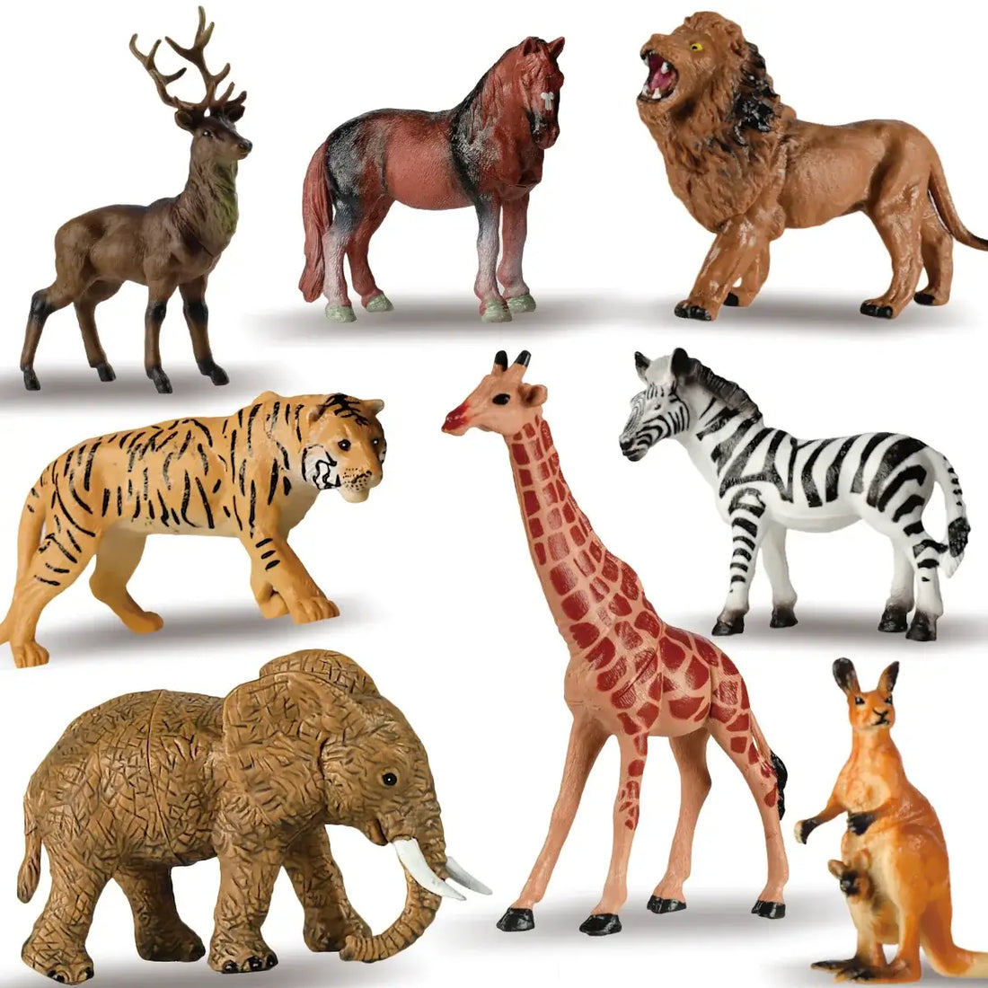 Wildtier Figuren Set – Lernspielzeug für Kinder