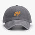 Gray vintage cotton baseball cap with embroidered camel logo, adjustable unisex style for sports, outdoor, and casual use
