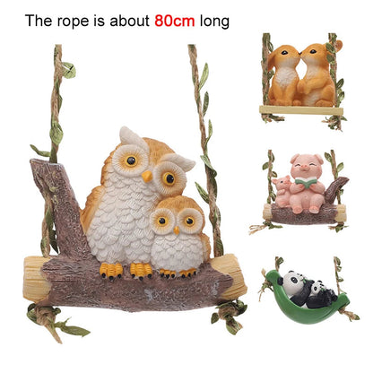 Garden Animal Pendant Cute Parent-child Resin Hanging Piece Horticulture Decoration Ornament Landscape Warm Lovers Hangings Petoria Store