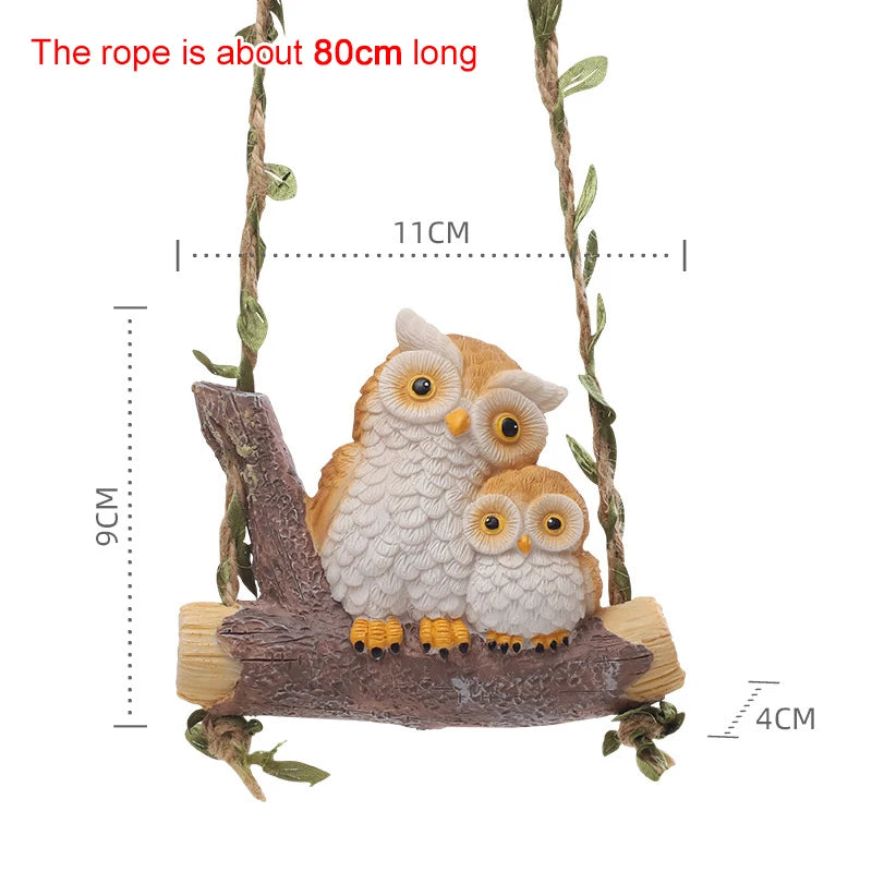 Garden Animal Pendant Cute Parent-child Resin Hanging Piece Horticulture Decoration Ornament Landscape Warm Lovers Hangings Petoria Store