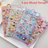 Set of four colorful 3D kawaii pet-themed stickers with cute animal faces, glossy finish, perfect for journaling and decorating