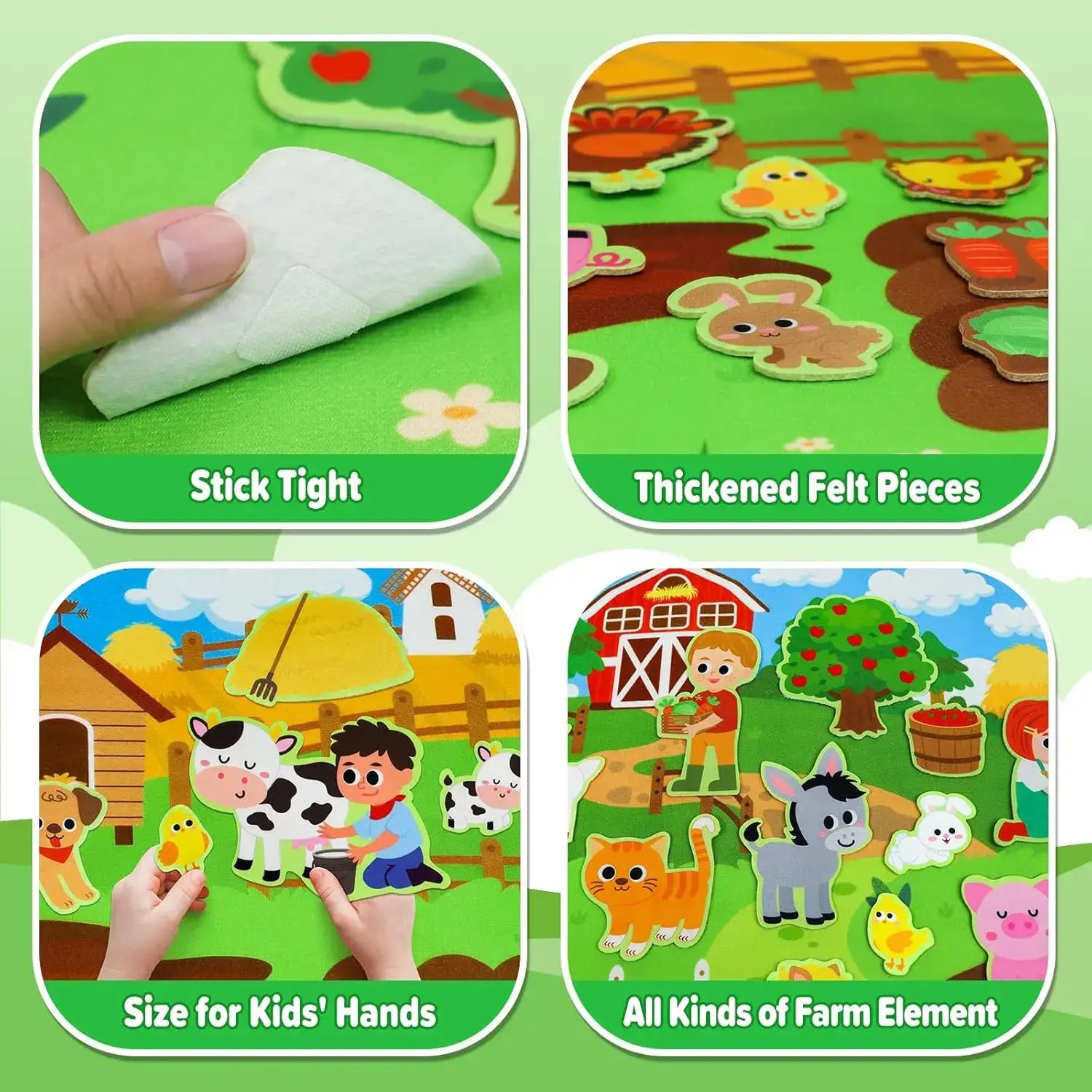 🐄 Petoria™ Bauernhof Filz Geschichten Set