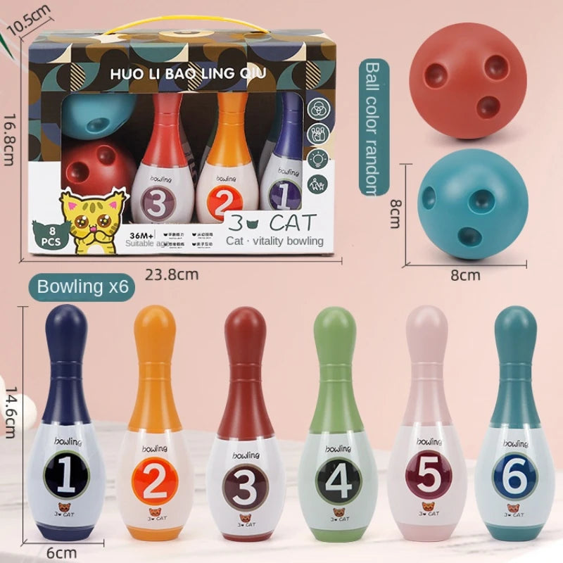 Bowling Spiel Set Tier Anzahl Lernen Bildung Spielzeug Für Kinder Kleinkinder Interaktive Indoor Sport Spielzeug Für Kind Geschenk