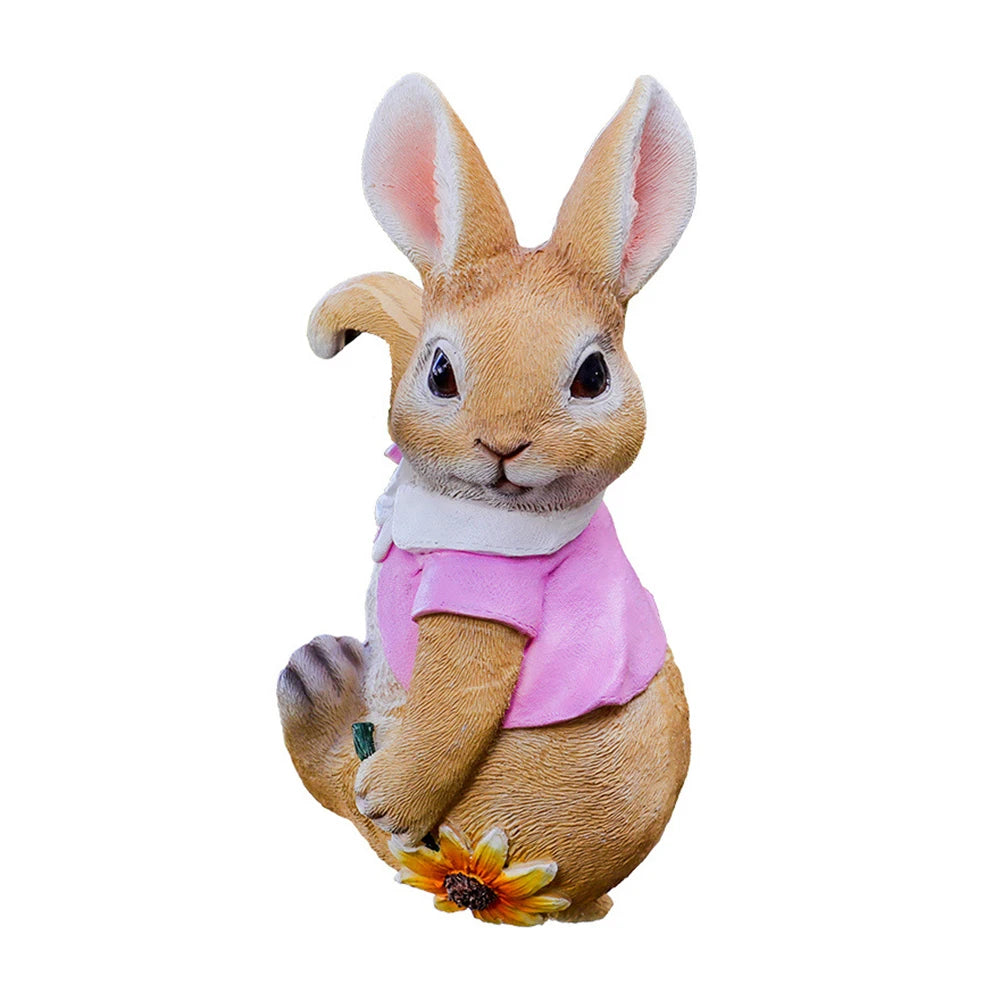 Cute Rabbit Figurine Decoration Garden Supplies Resin Flower Pot Pendant Craft Handicraft  Gifts for Garden Flowers Pot Petoria Store