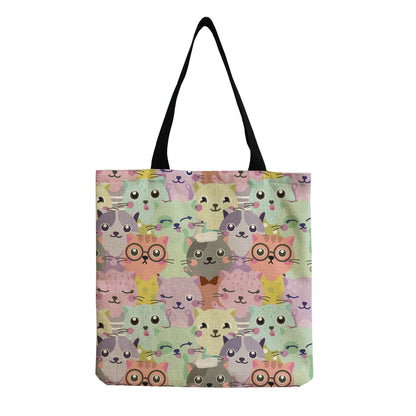 Cartoon Cute Dinosaur Printed Tote Linen Personality Girl Shoulder Bag Large Capacity Travel Storage Packs Women Shopping Bag Petoria Store