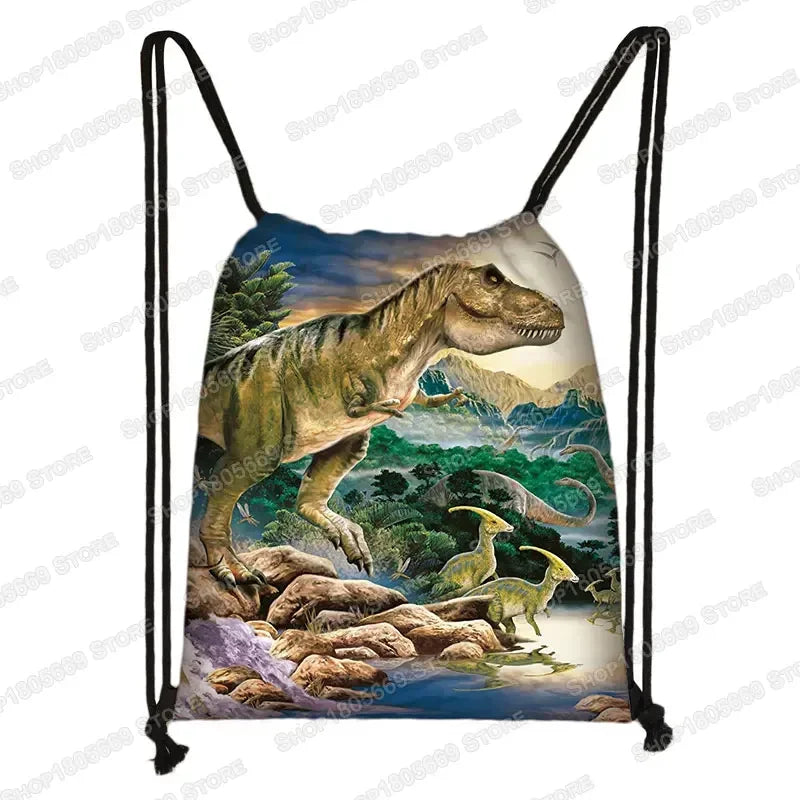 Ancient Animal Dinosaur Backpack Women Men Travel Bag Teenager Boys Girls Bookbag Children Canvas Drawstring Bag Kids Gift Petoria Store