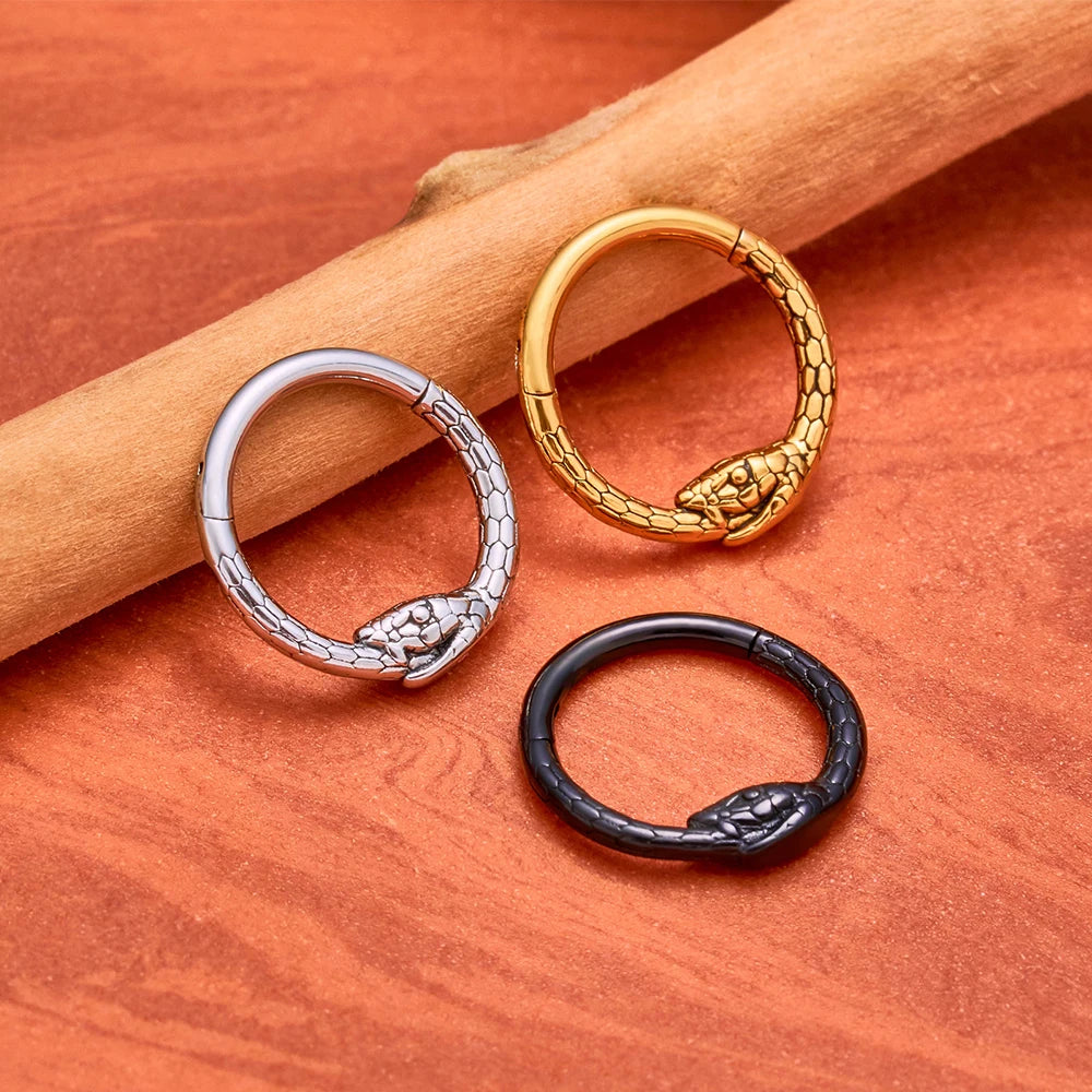Edelstahl Runde Schlangenasenringe 16G Tragus Helix Conch Daith Knorpel Ohrringe Hoop Septum Clicker Piercing Schmuck