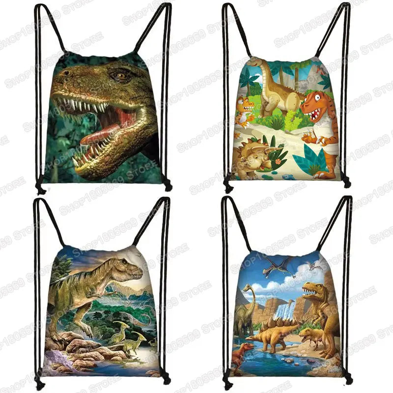 Ancient Animal Dinosaur Backpack Women Men Travel Bag Teenager Boys Girls Bookbag Children Canvas Drawstring Bag Kids Gift Petoria Store