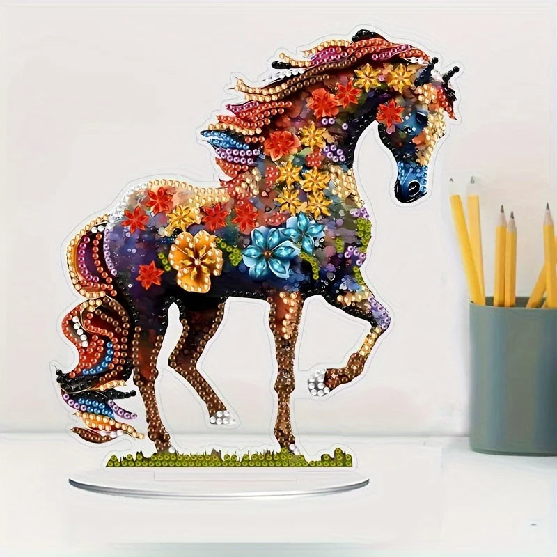 2D/flat diamond drawing animal pattern desktop decoration ornament, DIY unique irregular diamond design, suitable for home decor Petoria Store