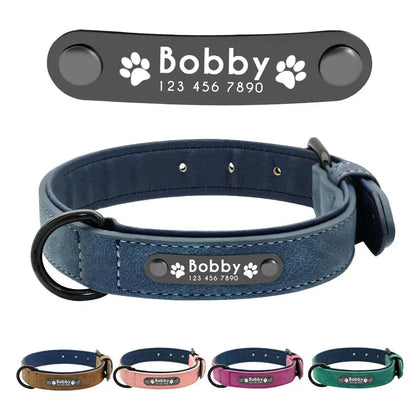 Personalisiertes Leder-Hundehalsband mit Namensschild Petoria