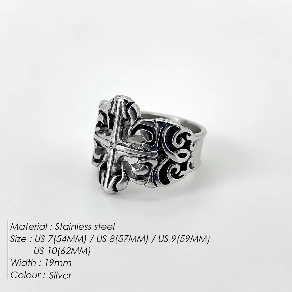 Edelstahl Vintage Ring Herren Klassischer Schmuck