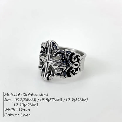 Edelstahl Vintage Ring Herren Klassischer Schmuck