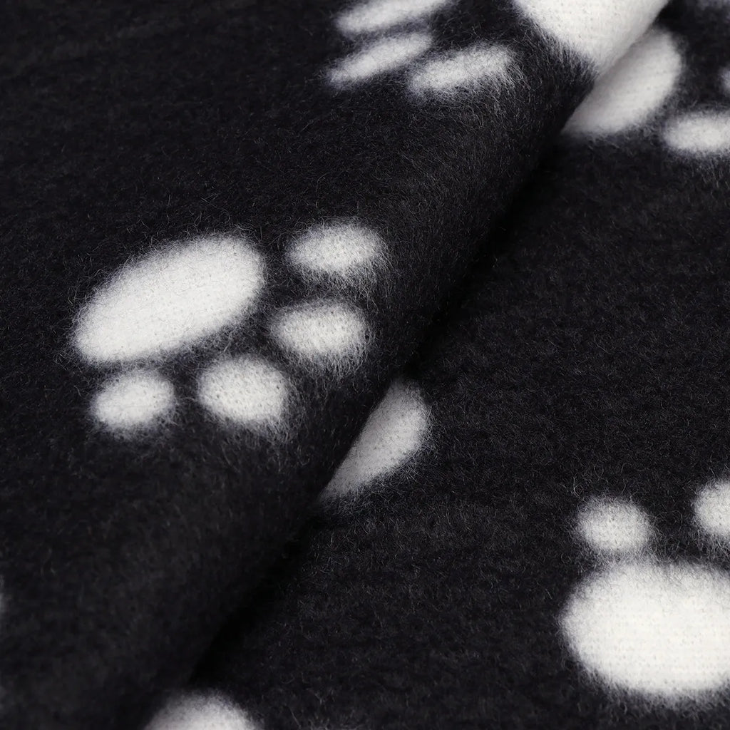 Doppelseitige Fleece-Decke für Haustiere 60x70cm Schwarz-Weiß Pfoten Weiche Warme Abdeckung für Hunde Katzen Welpen Bett Schlafmatte Haustierdecke