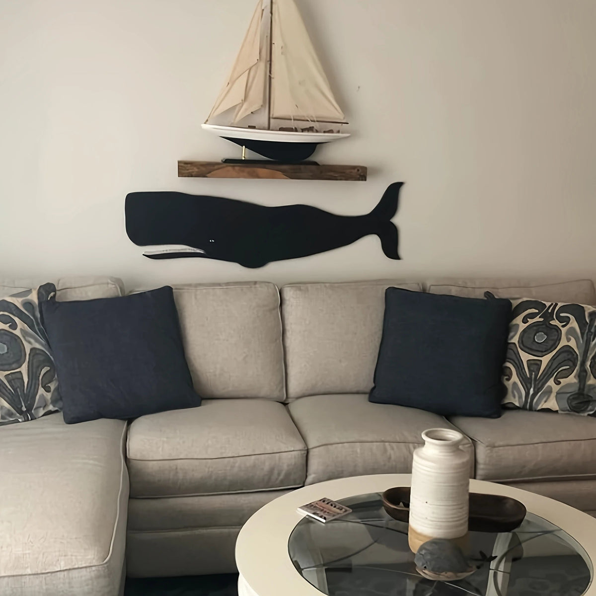 1pcs Wooden Retro Whale Dolphin Wall Decoration 2D Flat Print Exquisite Marine Animal Wooden Pendant Interior Design Decoration Petoria Store