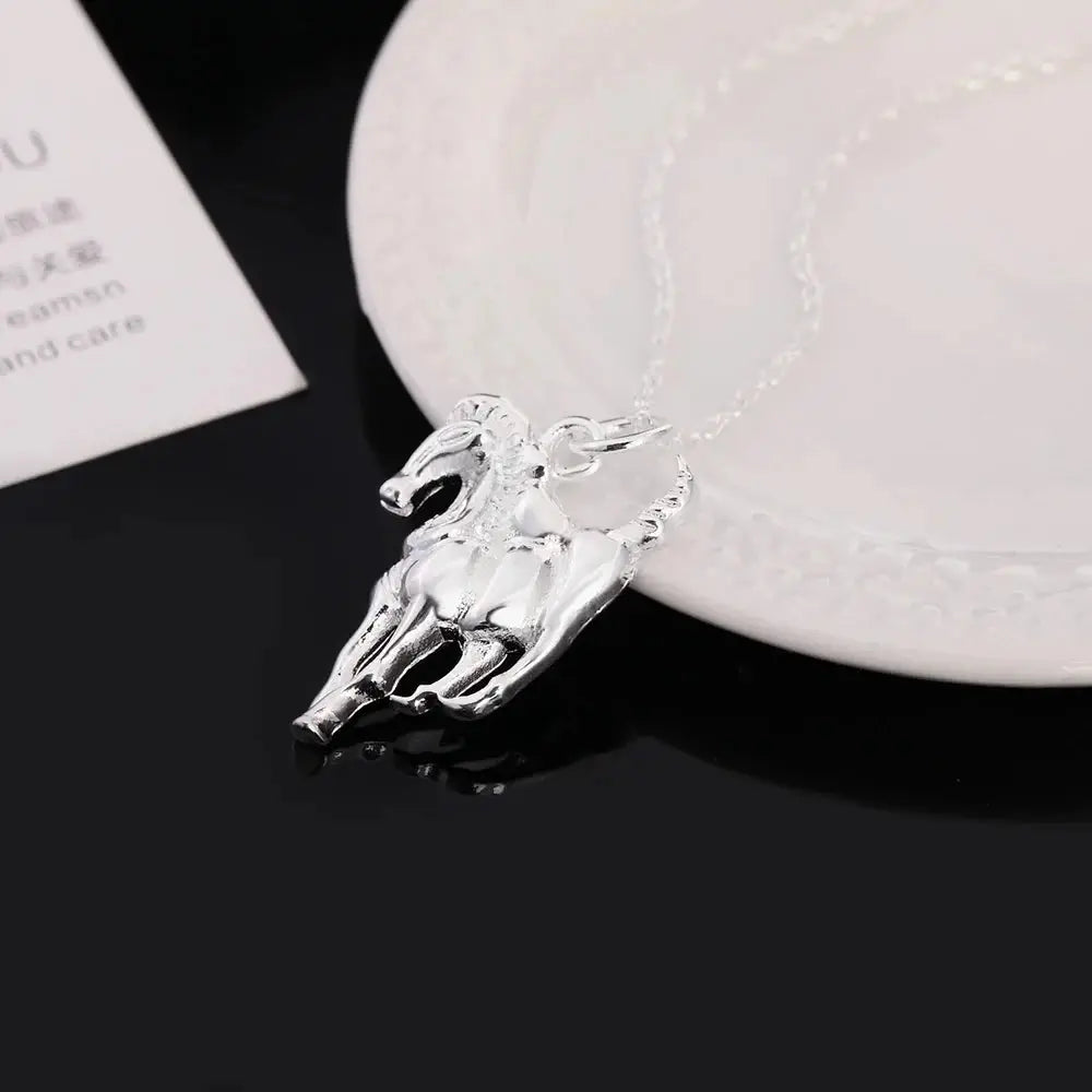 Pferdeanhänger-Halskette aus 925er-Sterlingsilber Petoria