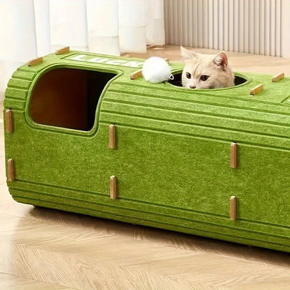 3D Tree-Shaped Cat Condo Large Space Pet Cat Tree with Scratching Posts &amp; Hanging Toys Felt Space-Saving Detachable for Cats Petoria Store