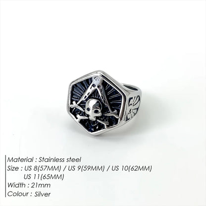 Edelstahl Vintage Ring Herren Klassischer Schmuck