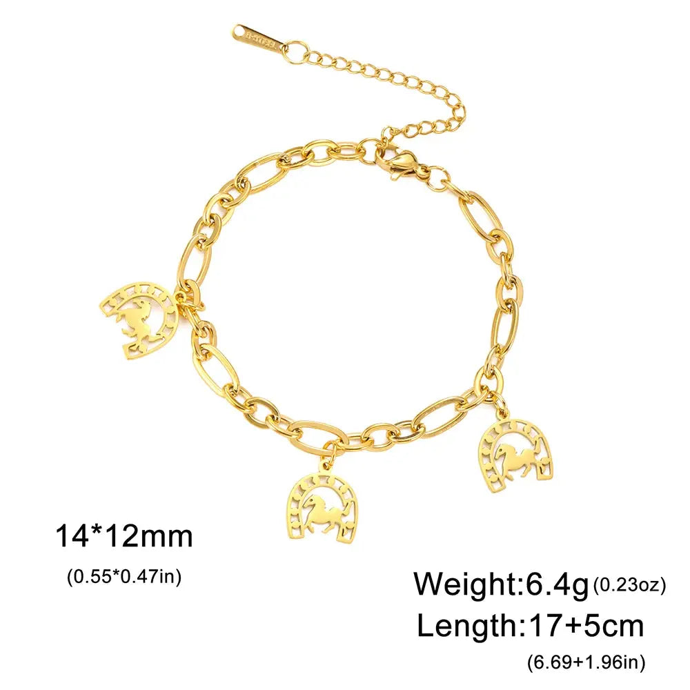 Hufeisen-Armband aus Edelstahl für Damen und Herren Petoria