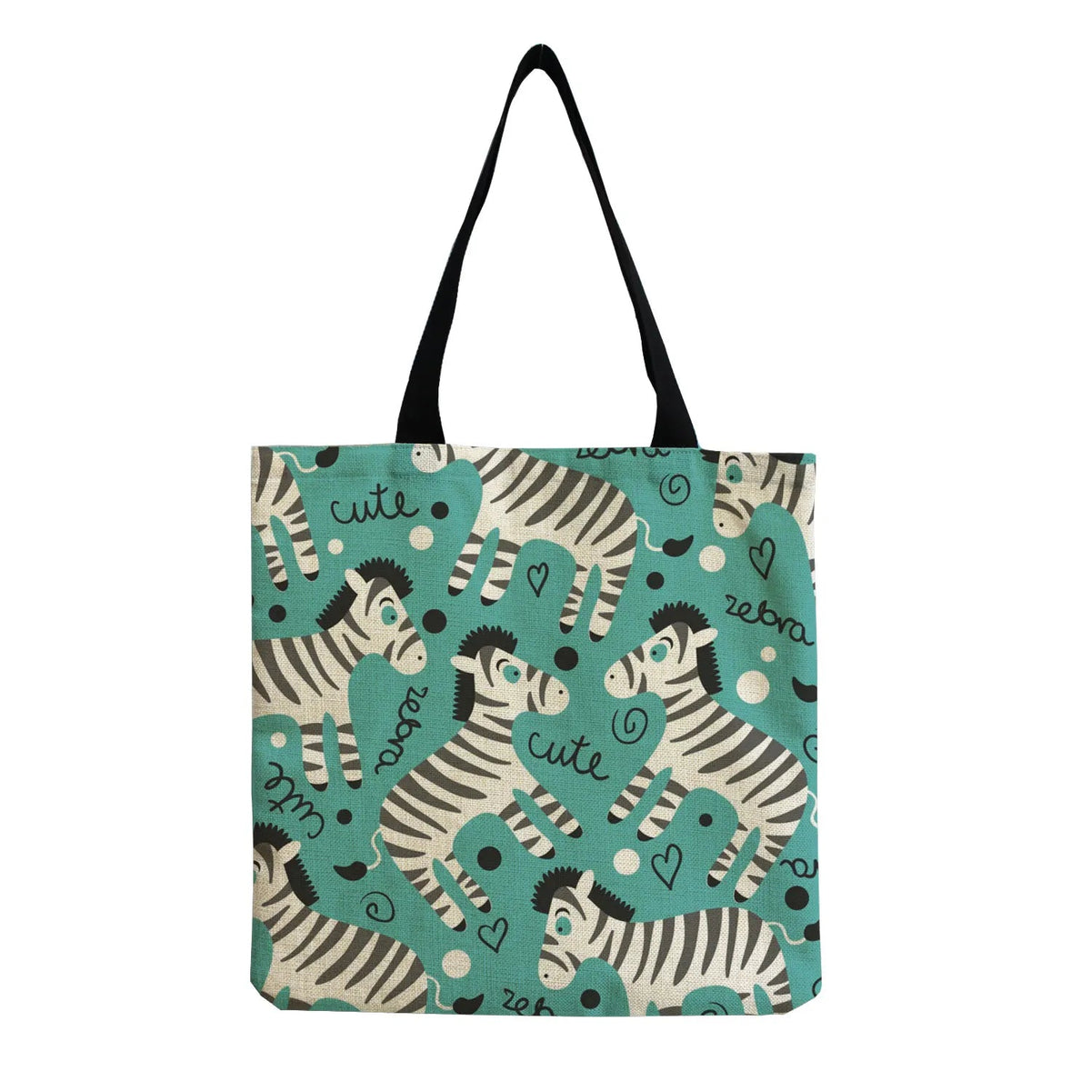 Cartoon Cute Dinosaur Printed Tote Linen Personality Girl Shoulder Bag Large Capacity Travel Storage Packs Women Shopping Bag Petoria Store