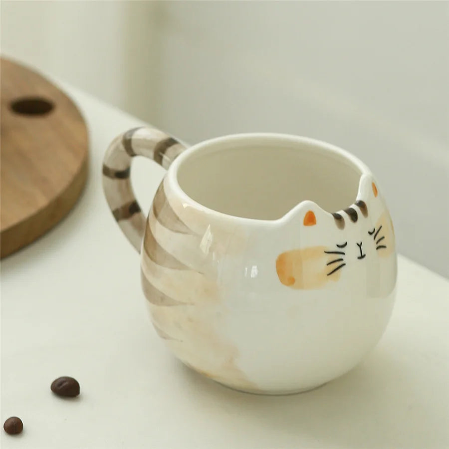 Keramiktasse mit Katzenmotiv Kreativer Becher
