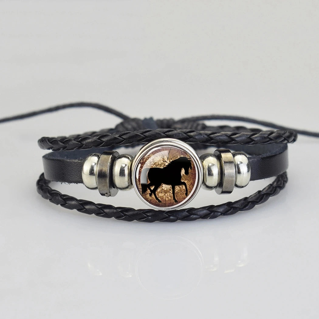 Lederarmband mit Pferdekopf für Damen und Herren