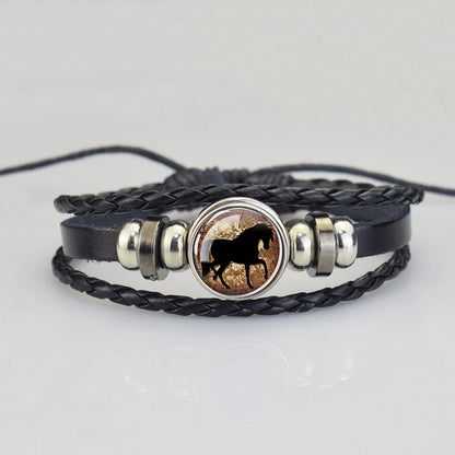 Lederarmband mit Pferdekopf für Damen und Herren