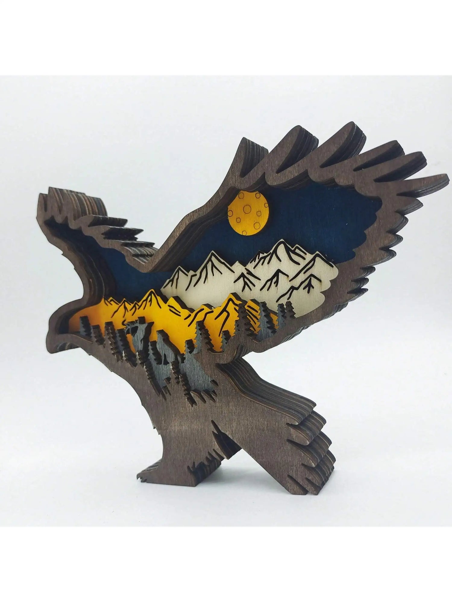 3D Holz Tier Wanddekoration Handgeschnitzte Holzkunst