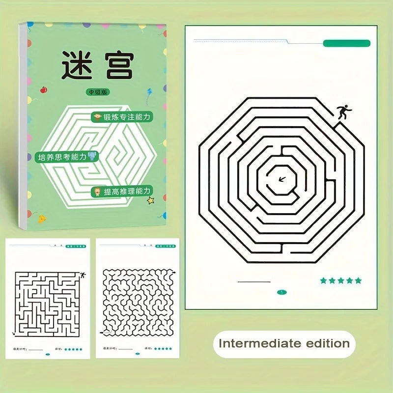 Lernspielzeug für Kinder, Labyrinth-Spielbücher, Übungen für Konzentrationstraining, Weihnachtsgeschenke