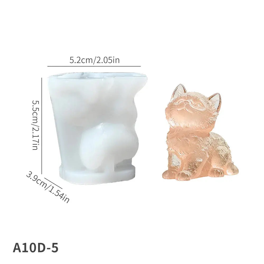 3D Tier Silikonform für Kerzen Petoria