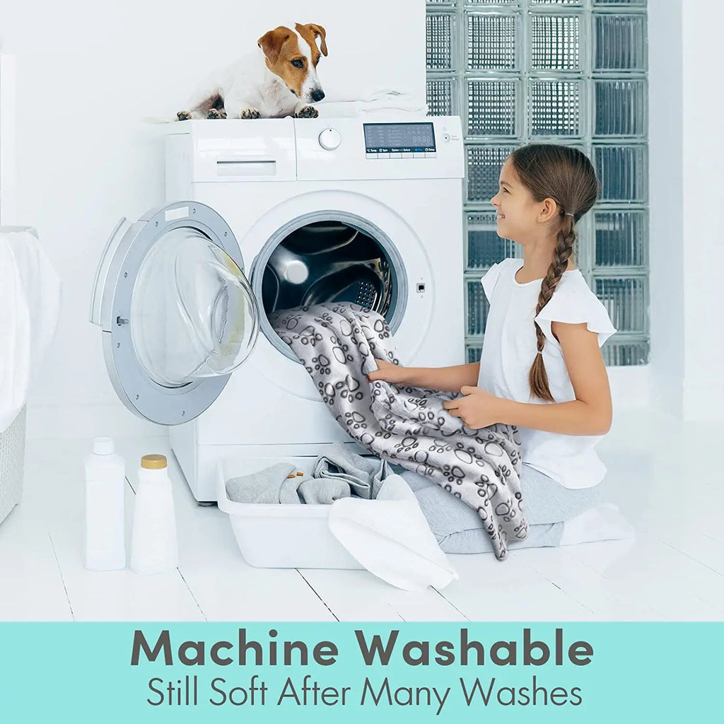Haustier Decke Flanell Material Grau Fußabdruck Muster Essentials Hund Katze Kissen hochwertige weiche warme Haustier Decke Haustier liefert