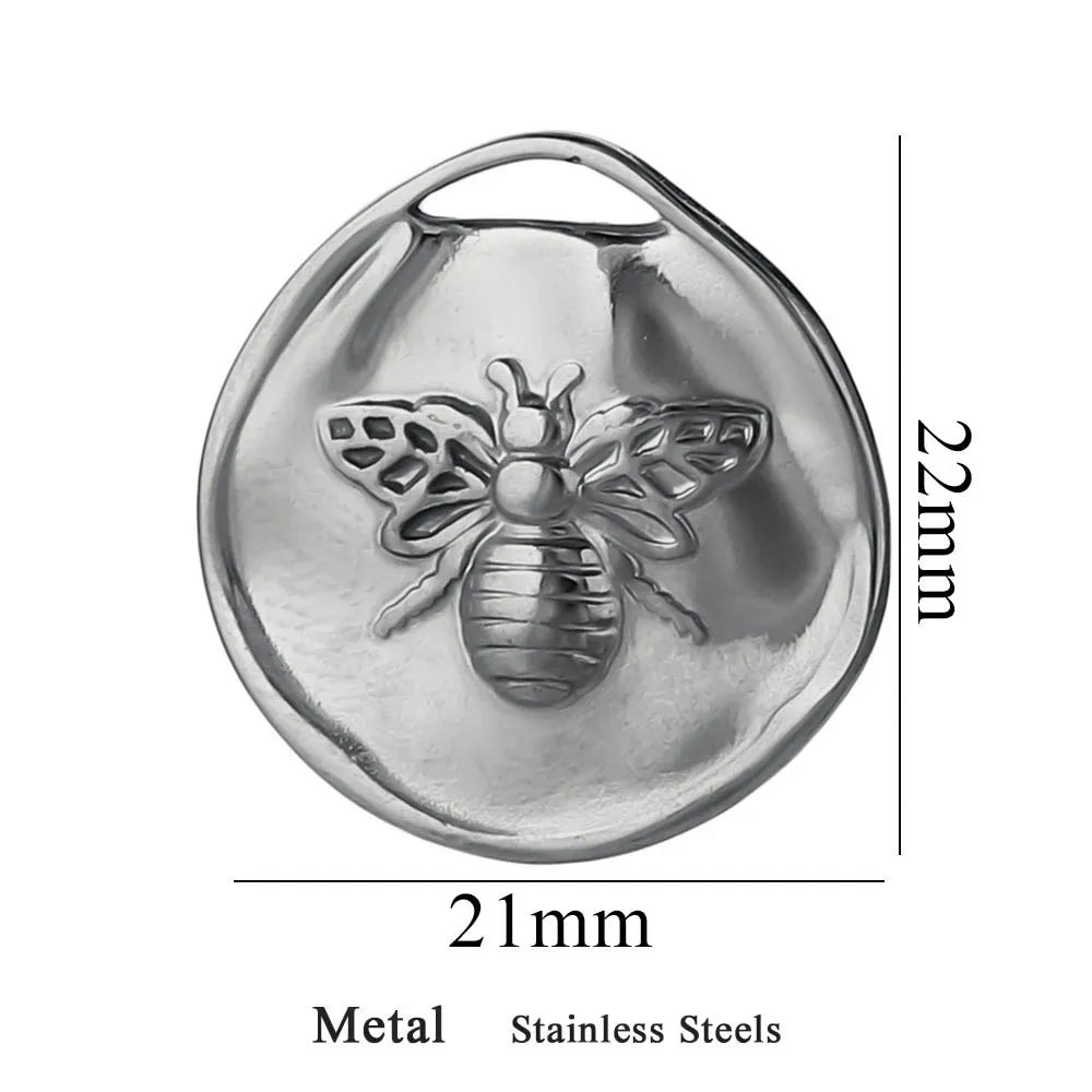 5 Stück Edelstahl-Anhänger, vergoldet, für die Schmuckherstellung, runde böse Tiere, Anhänger für DIY-Halsketten, Ohrringe, Armbänder, Zubehör