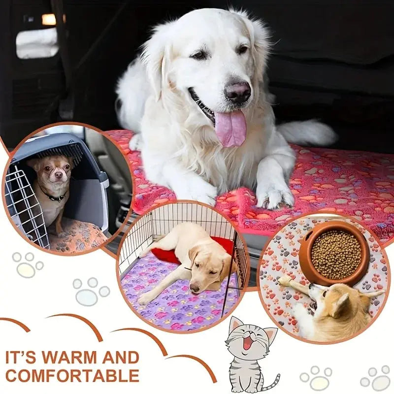 🐾 Petoria® Premium Flanelldecke mit Pfotenmuster – Weich, Warm &amp; Kuschelig für Hunde &amp; Katzen Petoria