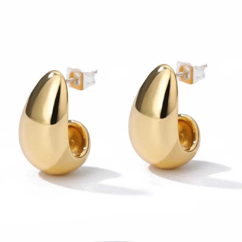 Herz Edelstahl Ohrringe für Frauen Zirkon Gold Farbe Creolen Ästhetische Wasserdichte Ohr Piercing Schmuck Zubehör