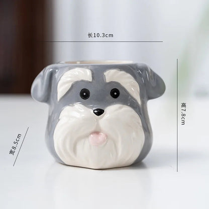 Flower Pot Ceramic Cartoon Animal Flower Pot Cute Dog Series Cartoon Succulent Flower Pot Home Gardening Pot Plant Petoria Store