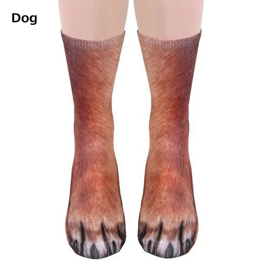 Unisex Erwachsene 3D-Druck Tierpfoten Socken Kreative lustige Katze Hund Dinosaurier Tigerpfoten Socken Neuheit Socken Gag Weihnachtsgeschenke