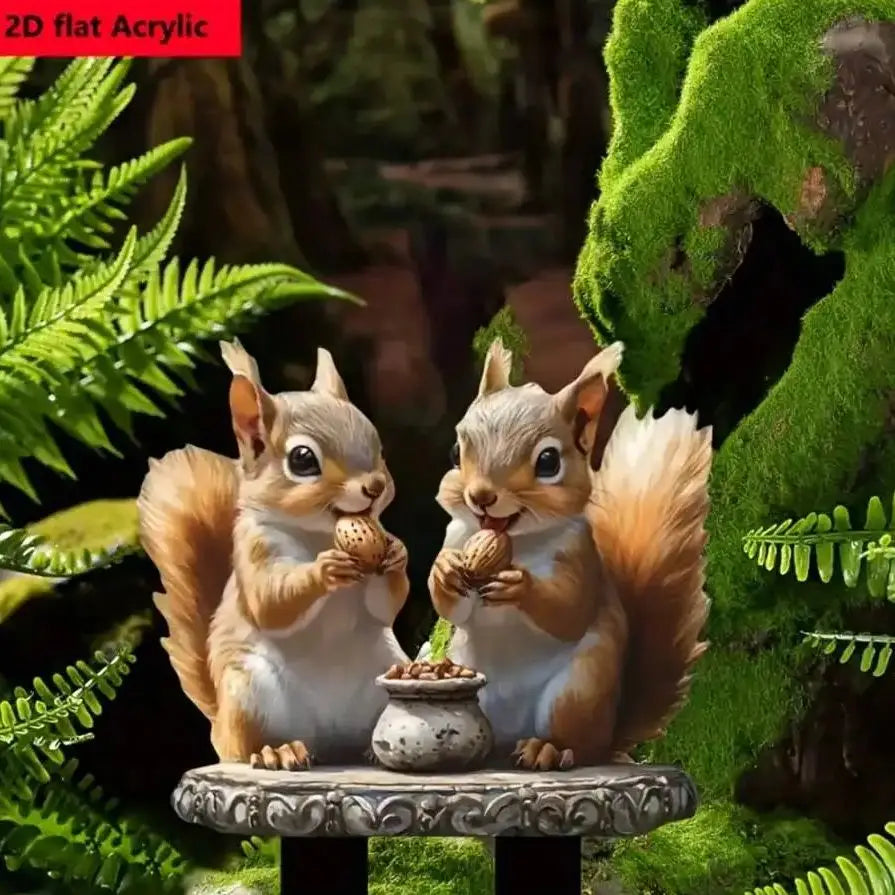 Classic Bohemian style squirrel garden logo, animal themed outdoor decoration, suitable for gardens, lawns, parks, cemeteries Petoria Store