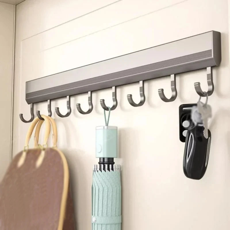 Küche Lagerung Rack Aluminium Legierung Haken Rack Wand Montiert Küche Utensil Lagerung Rack Bad Robe Handtuch Aufhänger