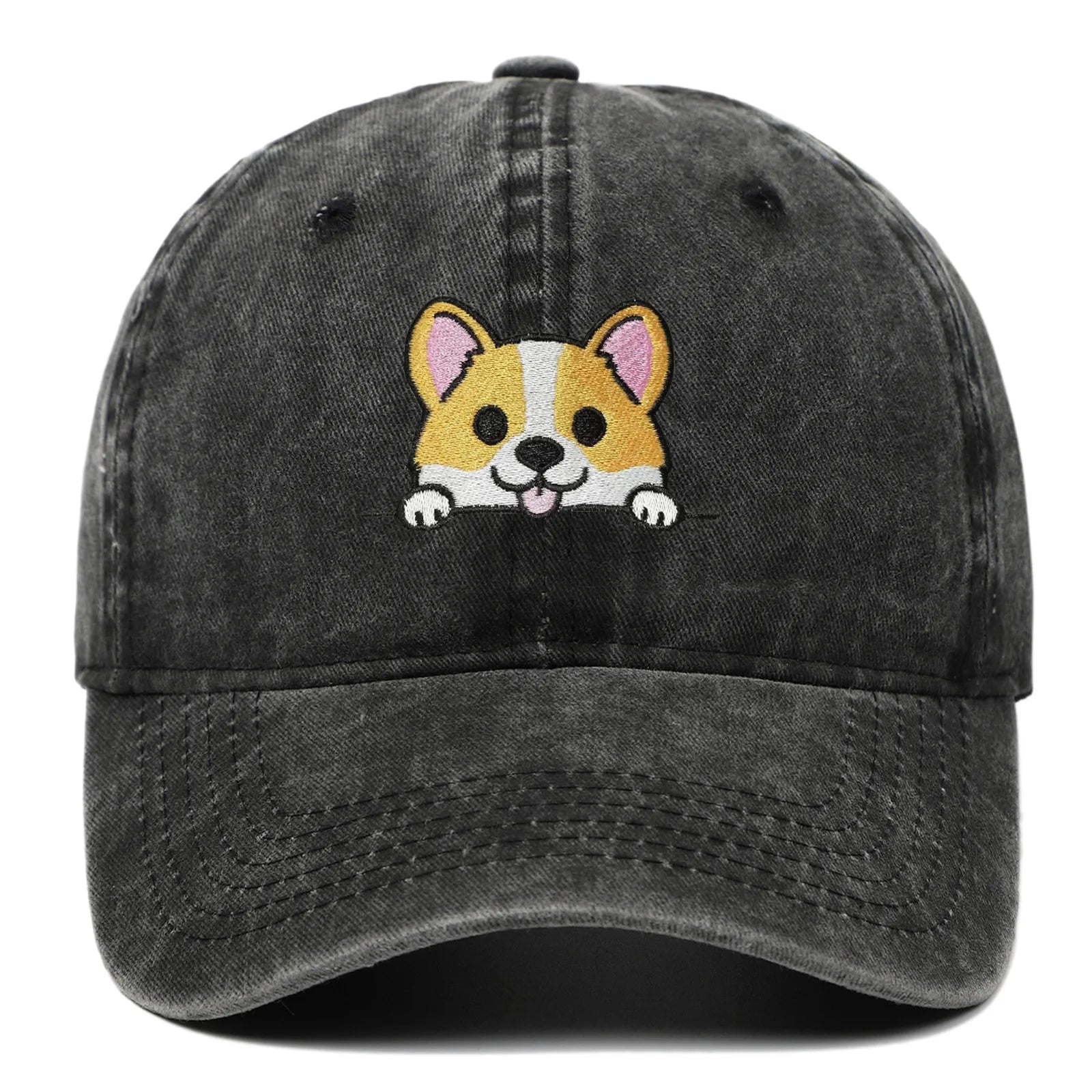 Stickerei Kappe Cartoon Corgi Hund Baseball Caps Mode Sommer Zubehör Sonnenschutz Hut Unisex Weiche Gewaschene Top Cap Flut Hüte