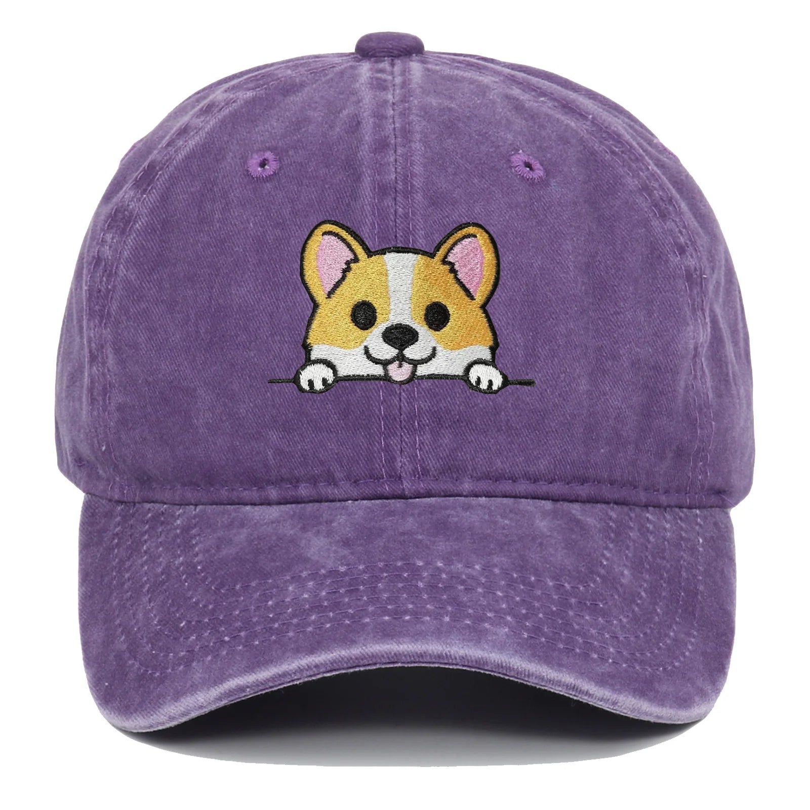 Stickerei Kappe Cartoon Corgi Hund Baseball Caps Mode Sommer Zubehör Sonnenschutz Hut Unisex Weiche Gewaschene Top Cap Flut Hüte