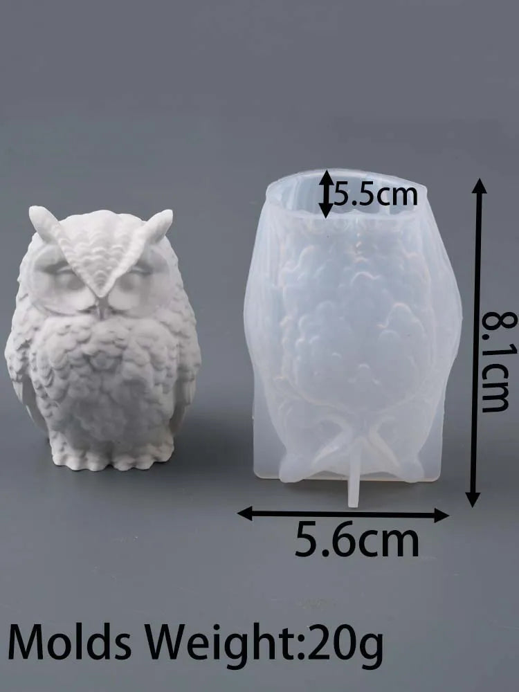 3D süße Eule Silikon Kerze Form DIY Cartoon Tier Aromath Kerzen Seife Gussformen Gips Harz Handwerk machen Home Decor