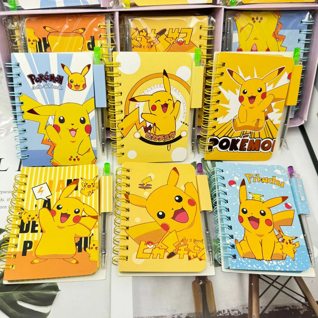 Pokemon Pikachu Notizbuch, niedlicher Cartoon, Schulbedarf, tragbares Tagebuch, Mode, Bürobedarf, Spulenbuch, Kinder, Urlaubsgeschenk