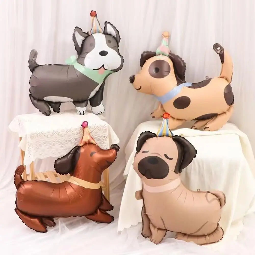 4 Animal Dog Aluminum Foil Balloons Cute Dog Theme Birthday, Anniversary Decoration, Shower, Pet Party Decoration Petoria Store
