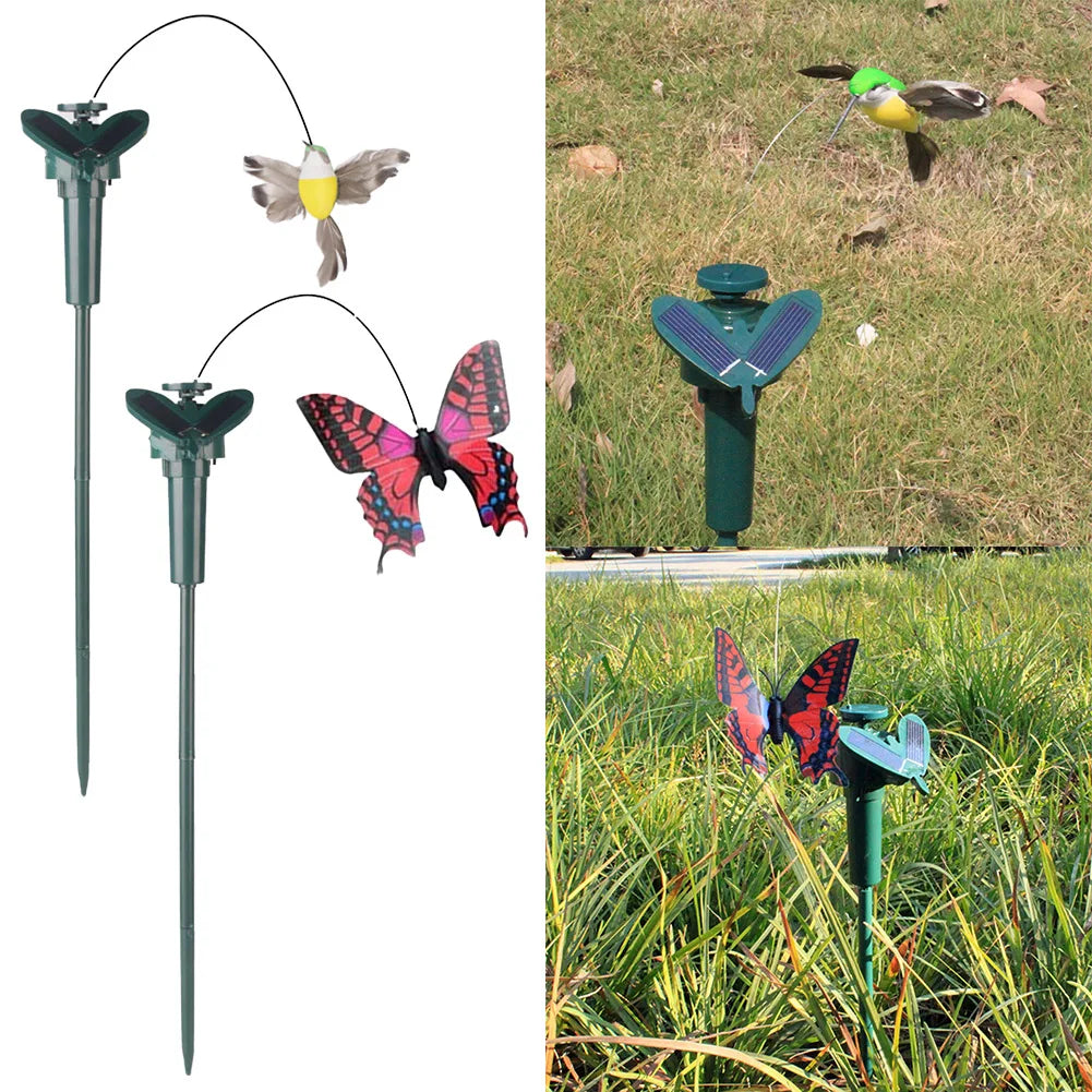Realistic Solar Butterfly Bird Garden Decoration Outdoor Yard Waterproof Dancing Fluttering Butterflies Flying Humming Birds Petoria Store