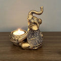 Tierkerzenhalter, Elefant, Trunks Up, Skulptur, Teelichthalter, dekorativer kleiner Kerzenhalter, gute Glücksgeschenke