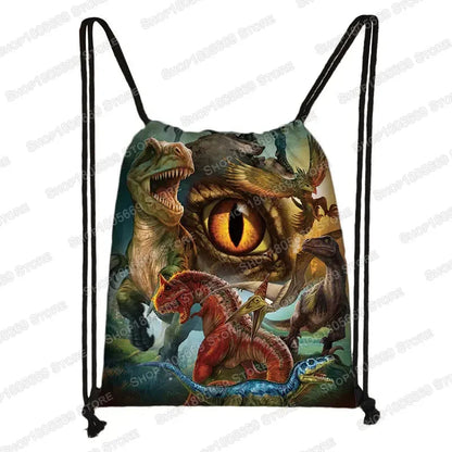 Ancient Animal Dinosaur Backpack Women Men Travel Bag Teenager Boys Girls Bookbag Children Canvas Drawstring Bag Kids Gift Petoria Store