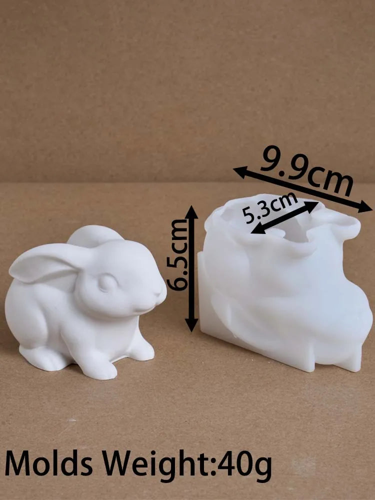 3D Osterhase Silikon Kerzenform DIY Niedliche Kaninchen Tiere Duftkerze Betonherstellung Formen Handwerk Geschenk Home Decor Supplies