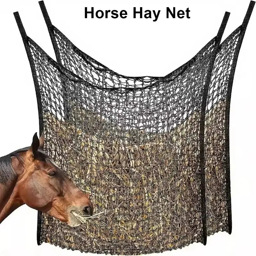 1 Stück Neues Slow-Feed Heunetz zum Aufhängen 80x90cm Pferde-Heunetz Große Kapazität Heufütterungsbeutel für Pferde Ziegen Schafe