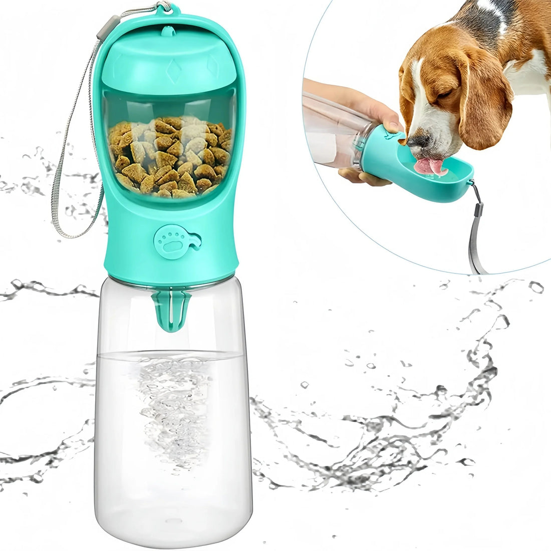 Pets Dog Water Bottle Portable Food Grade Material Dog Cat Travel Pet Water Cup Bottle with Food Dispenser Puppy Water Bottle Petoria Store