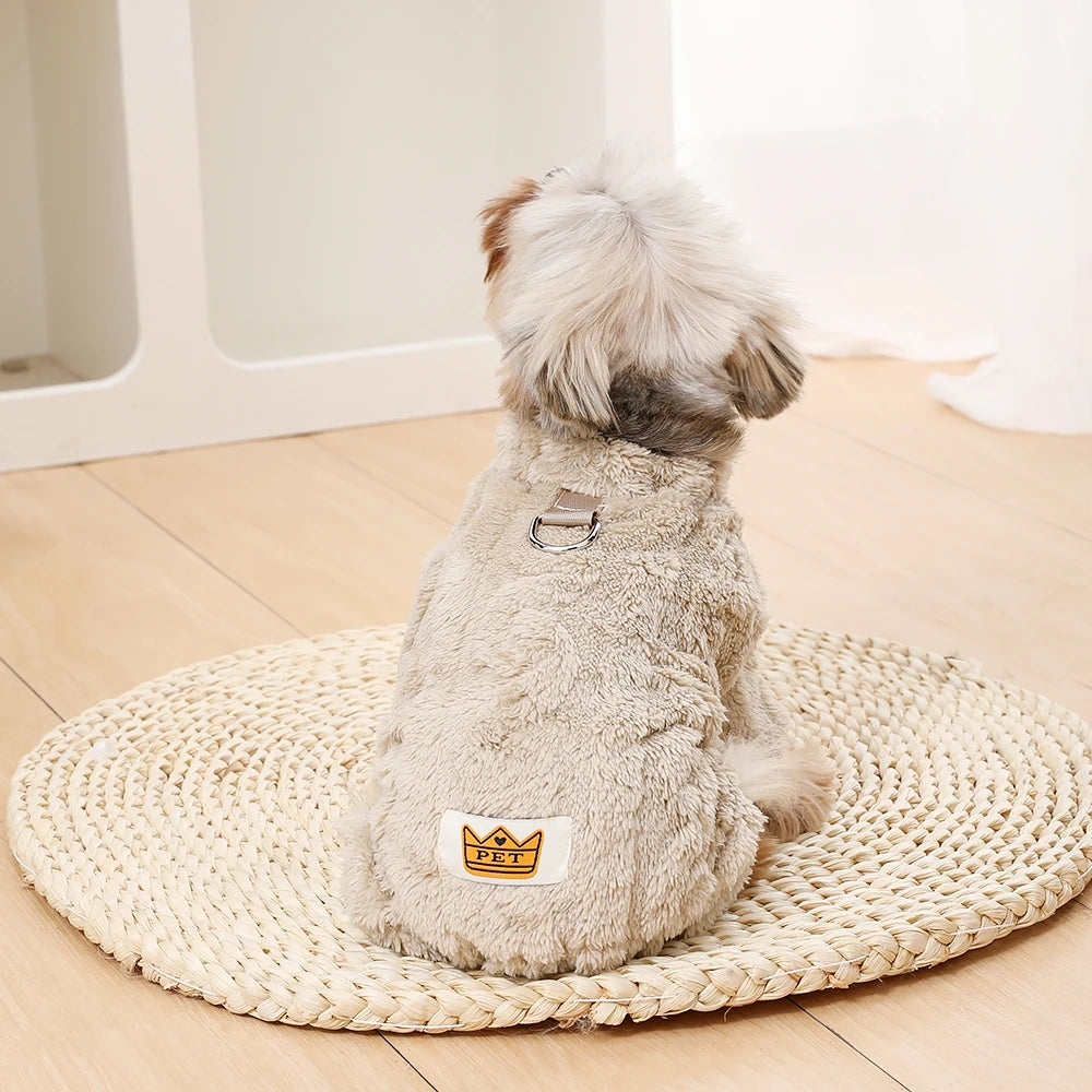 Haustier-Hundekleidung, gemütlicher weicher Fleece-Overall für Welpen und Katzen, für kleine und mittelgroße Hunde, Katzen, warme Winterkleidung mit Elastizität, Yorkshire-Mops