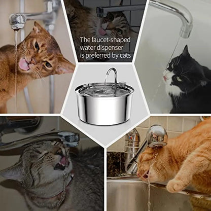 Automatischer Katzenwasserbrunnen aus Edelstahl
